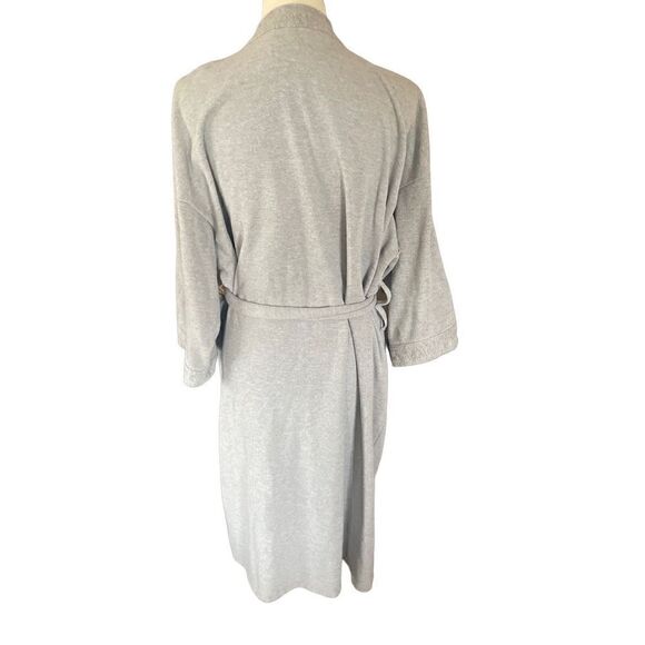 Joseph Abboud Cotton Blend Light Gray Luxury Mens Robe One Size-EUC - Picture 3 of 10